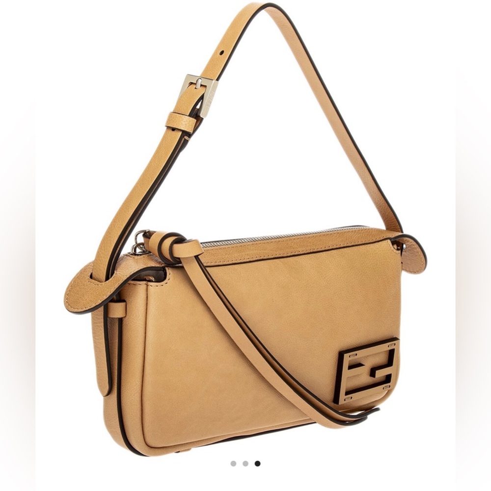 Fendi Tan Shoulder Bag with Black Accents